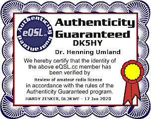 eQSL Certificate